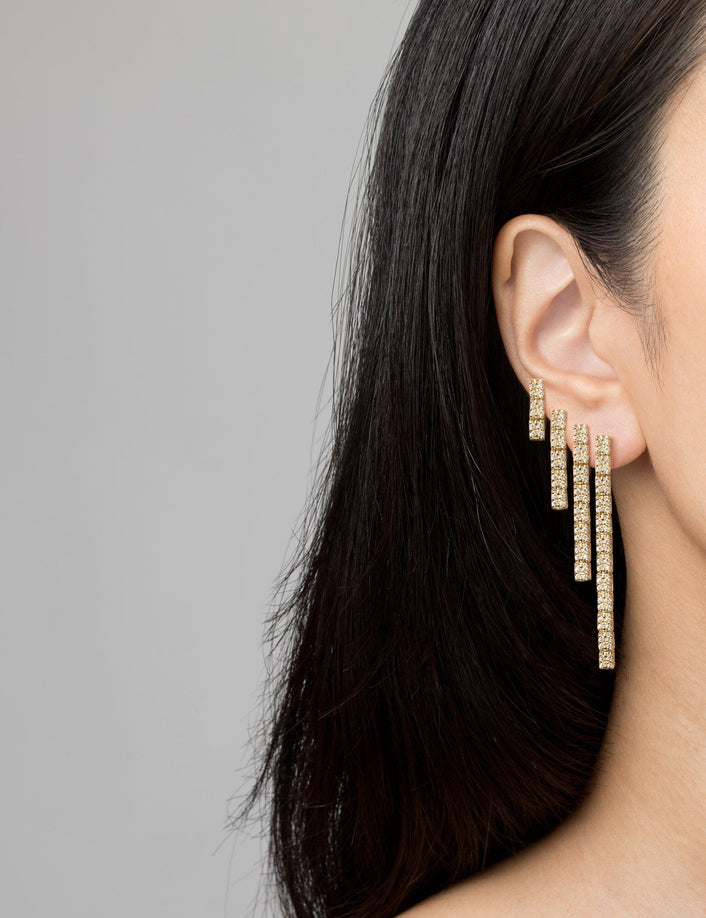 Diamond Cluster Tennis Earrings