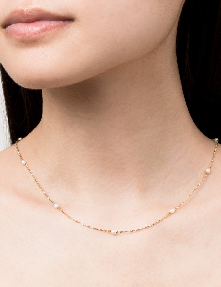 Organic Pearl Station Necklace