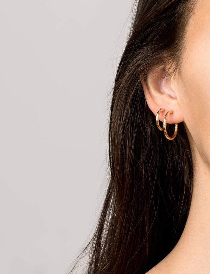 Thin Twisted Hoop Earrings