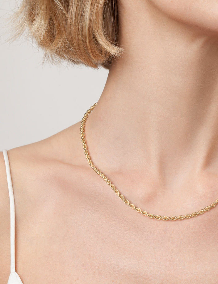 Gold Rope Chain Necklace