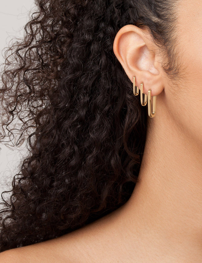 Triple Threat Gold Hoop Earring Set