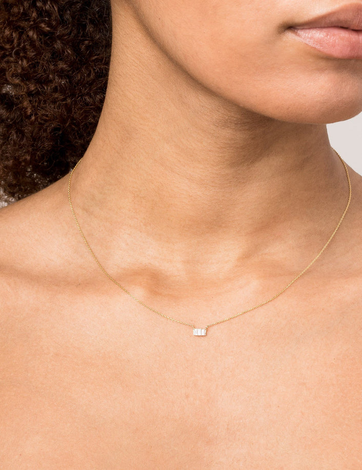 Triple Baguette Diamond Necklace