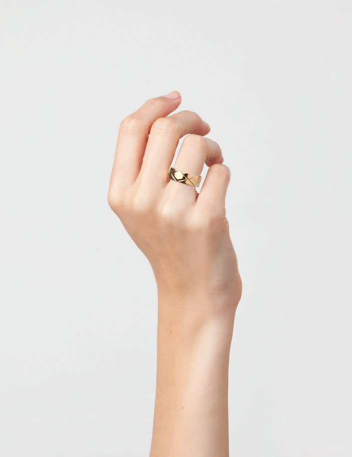 Quilted Gold Ring