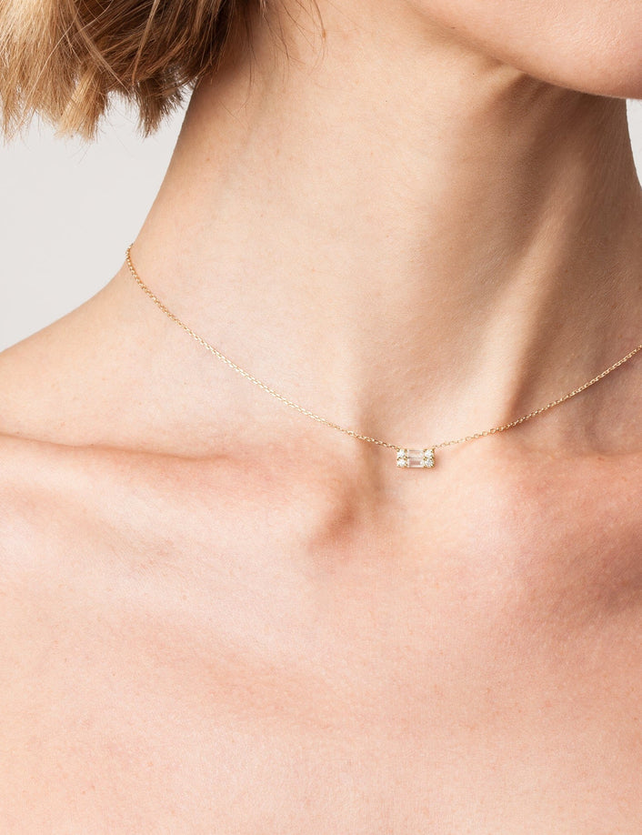 Baguette Lab Grown Diamond Illusion Necklace