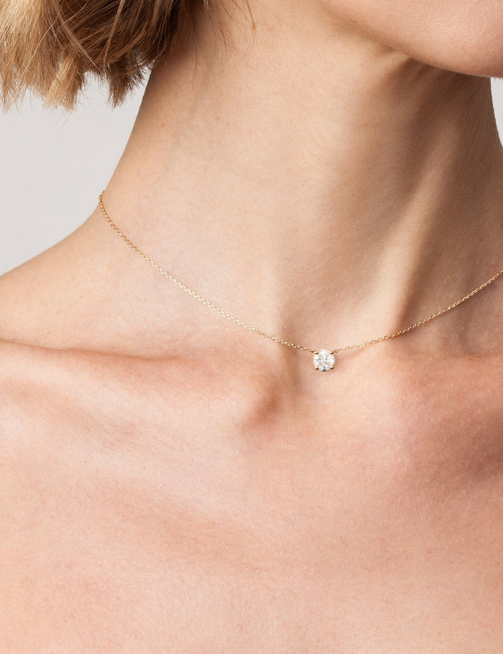 Round Lab Grown Diamond Illusion Necklace