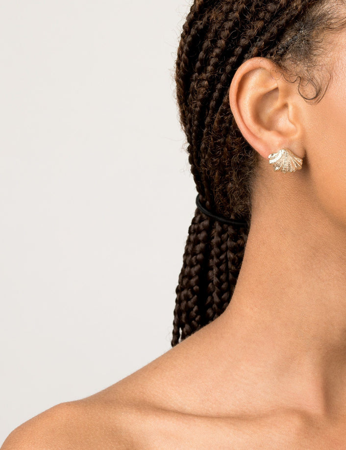 AURATE X KERRY: Venus Gold Stud Earrings