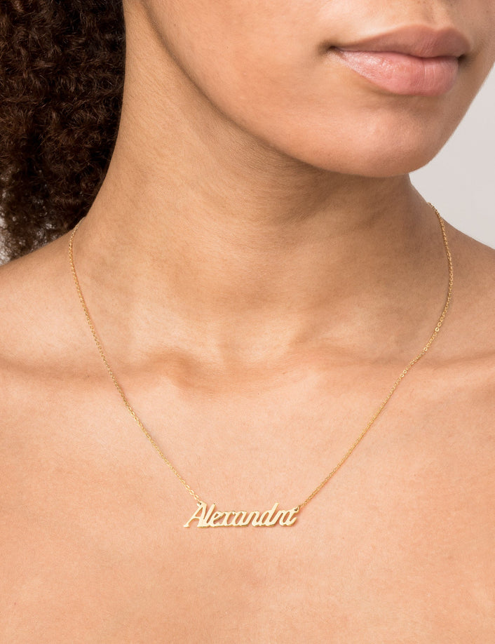 Gold Script Name Necklace