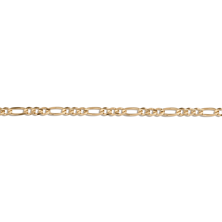 Large Gold Figaro Chain Bracelet