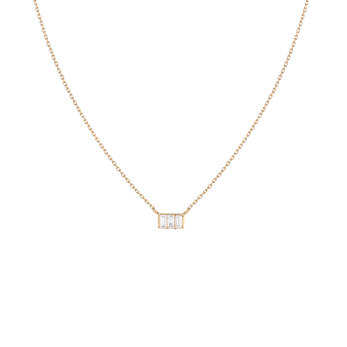 Triple Baguette Diamond Necklace