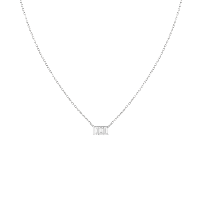 Triple Baguette Diamond Necklace