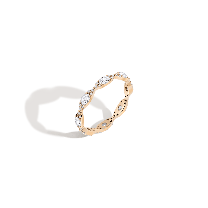 Oval Diamond Gold Band