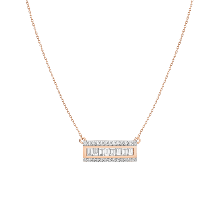 Pavé Baguette Diamond Bar Necklace