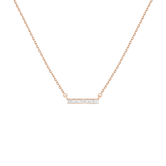 Midi Diamond Baguette Bar Necklace