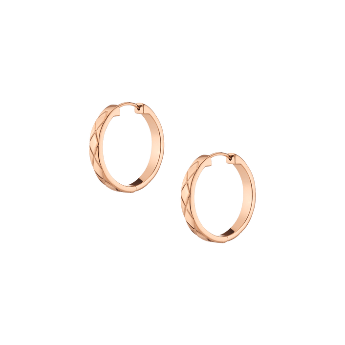 Quilted Gold Hoops