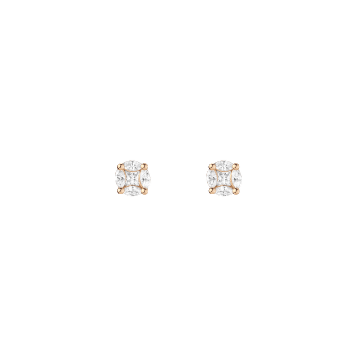 Round Lab Grown Diamond Illusion Studs