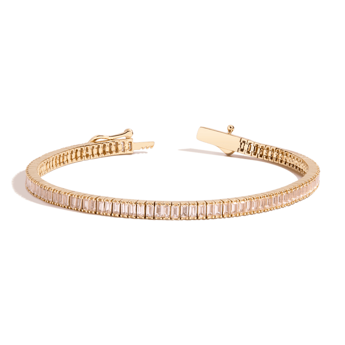 Morganite Baguette Tennis Bracelet