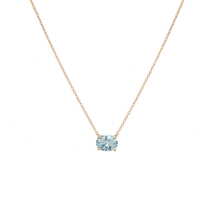 Oval Gemstone Solitaire Necklace