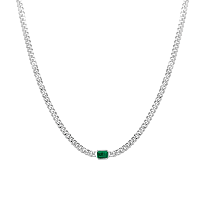 Emerald Curb Chain Necklace