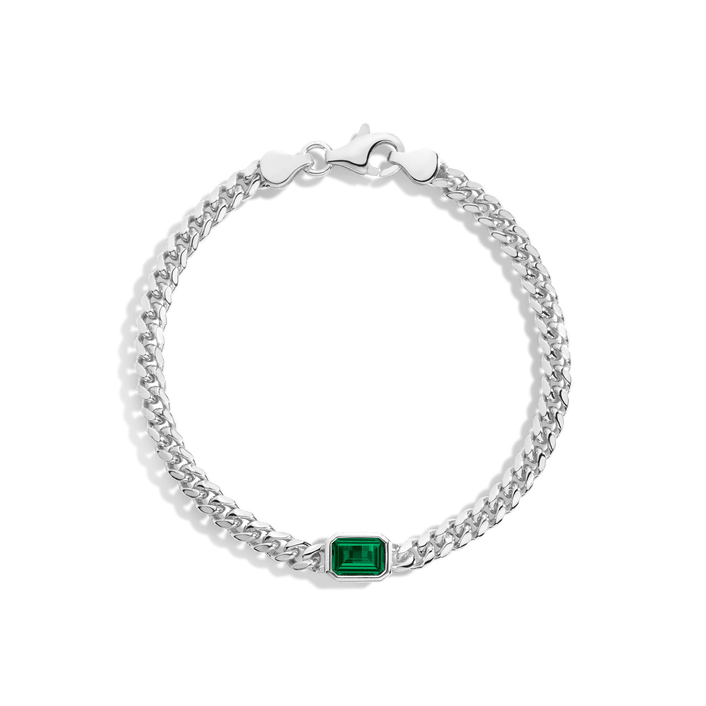 Emerald Curb Chain Bracelet