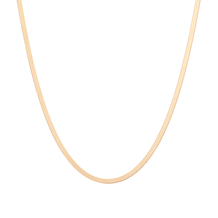 Gold Herringbone Chain Necklace