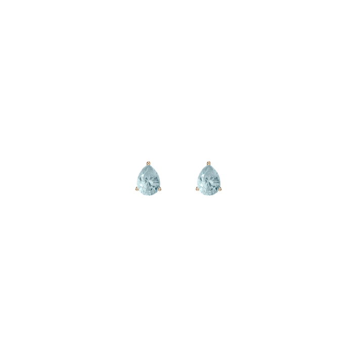 Pear Gemstone Solitaire Stud Earrings