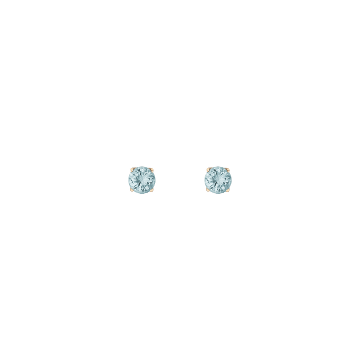 Round Gemstone Solitaire Stud Earrings