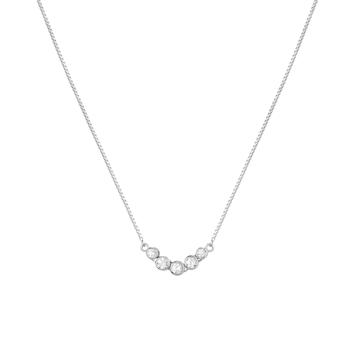 Mini Graduated Lab Grown Diamond Bezel Necklace