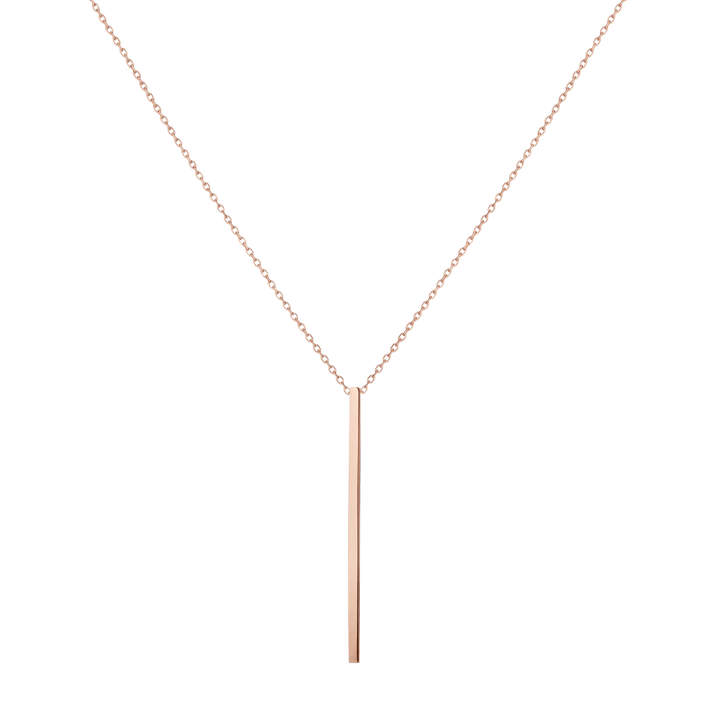 Long Gold Bar Drop Necklace