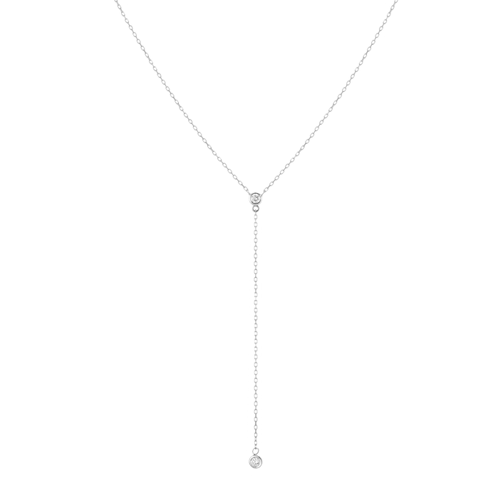 Diamond Bezel Lariat Necklace