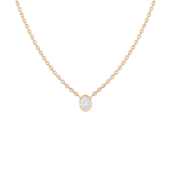 XL Diamond Oval Bezel Necklace