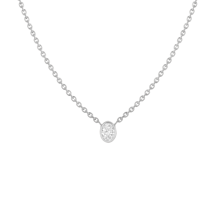 XL Diamond Oval Bezel Necklace