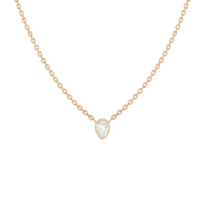 XL Diamond Pear Bezel Necklace