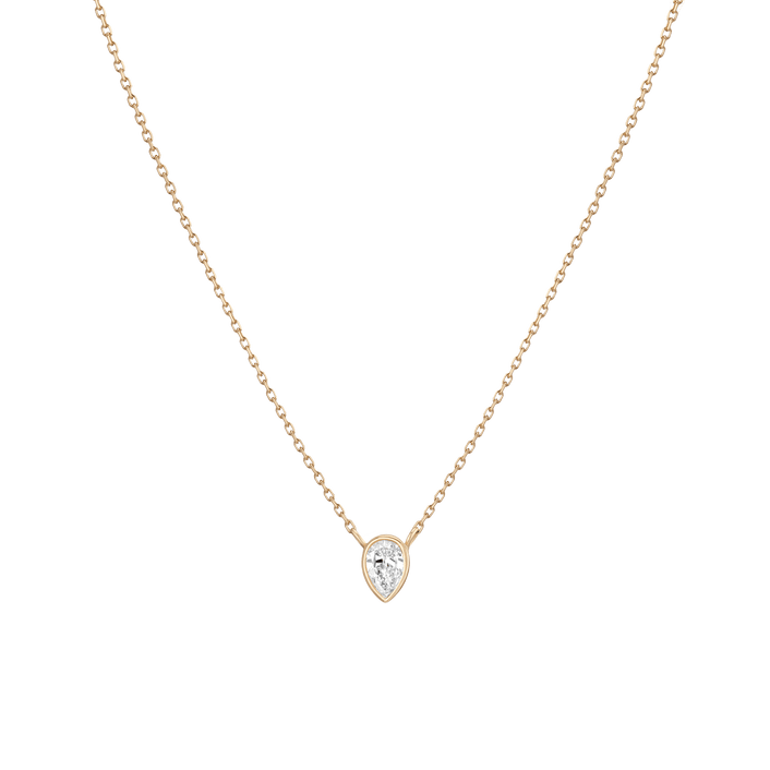 Diamond Pear Bezel Necklace