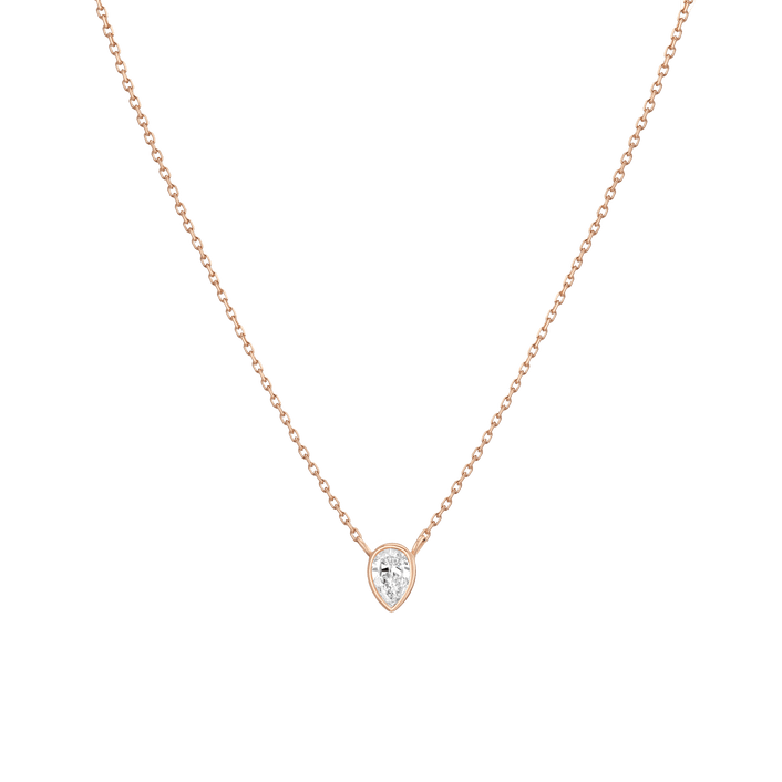 Diamond Pear Bezel Necklace