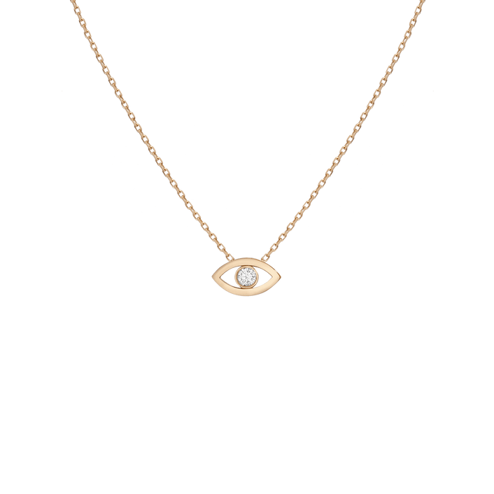 Diamond Bezel Evil Eye Necklace