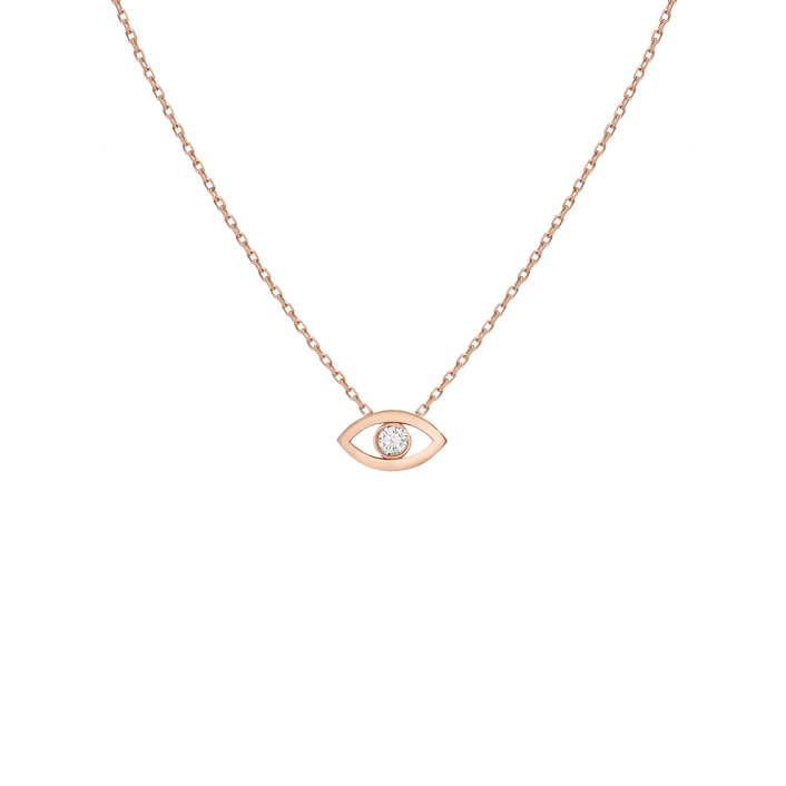 Diamond Bezel Evil Eye Necklace