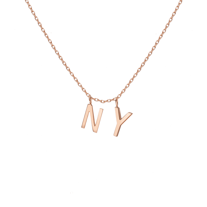 Double Mini Gold Letter Charm Pendant