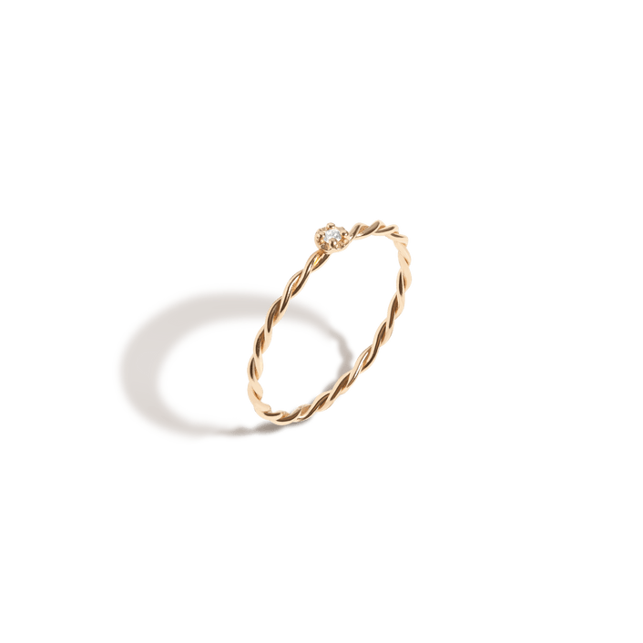 Mini Stackable Twist Diamond Ring